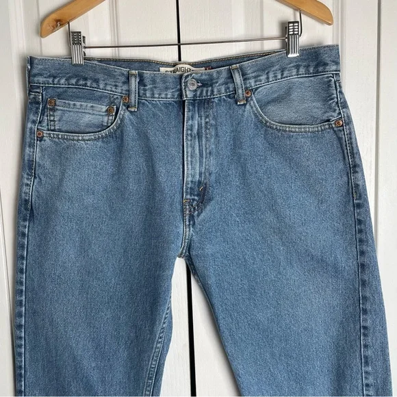 Levi’s 505 Straight Fit Jeans Men’s 36x29 (actual 35x26) Blue Casual *Hemmed* - Picture 2 of 14